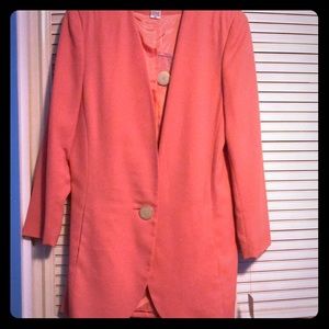 Two piece blazer with pleated skirt